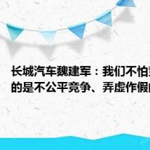 长城汽车魏建军：我们不怕竞争 怕的是不公平竞争、弄虚作假的卷