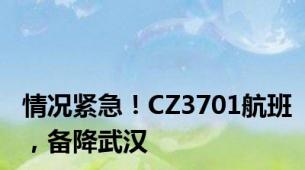 情况紧急！CZ3701航班，备降武汉