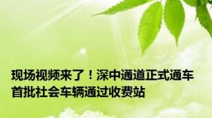 现场视频来了！深中通道正式通车 首批社会车辆通过收费站