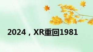 2024，XR重回1981