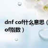 dnf cof什么意思（dnfcof指数）