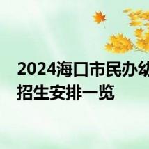 2024海口市民办幼儿园招生安排一览