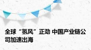 全球“氢风”正劲 中国产业链公司加速出海