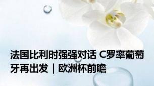 法国比利时强强对话 C罗率葡萄牙再出发｜欧洲杯前瞻