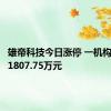 雄帝科技今日涨停 一机构净买入1807.75万元