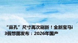 “鼻孔”尺寸再次刷新！全新宝马i3假想图发布：2026年国产