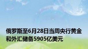 俄罗斯至6月28日当周央行黄金和外汇储备5905亿美元