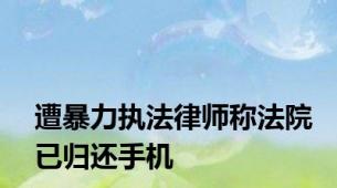 遭暴力执法律师称法院已归还手机