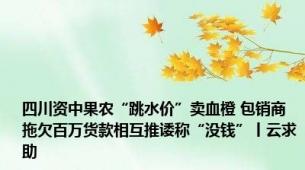 四川资中果农“跳水价”卖血橙 包销商拖欠百万货款相互推诿称“没钱”丨云求助