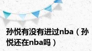 孙悦有没有进过nba（孙悦还在nba吗）