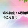 鸿准精密：6月销售额59.8亿元台币