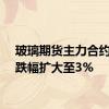 玻璃期货主力合约日内跌幅扩大至3%