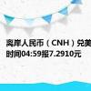 离岸人民币（CNH）兑美元北京时间04:59报7.2910元