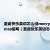 圣诞快乐英语怎么说merry christmas缩写（圣诞快乐英语怎么说）