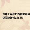 今年上半年广西始发中越班列发货同比增长1565%