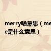 merry啥意思（merryme是什么意思）