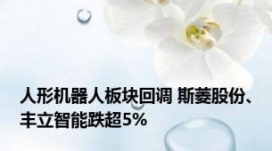 人形机器人板块回调 斯菱股份、丰立智能跌超5%