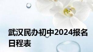 武汉民办初中2024报名日程表