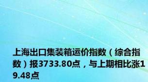 上海出口集装箱运价指数（综合指数）报3733.80点，与上期相比涨19.48点