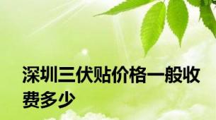 深圳三伏贴价格一般收费多少