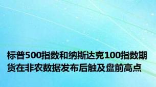 标普500指数和纳斯达克100指数期货在非农数据发布后触及盘前高点