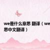 we是什么意思 翻译（we什么意思中文翻译）