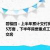 碧桂园：上半年累计交付房屋15.45万套，下半年首要重点工作仍是保交房