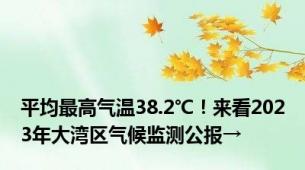 平均最高气温38.2℃！来看2023年大湾区气候监测公报→