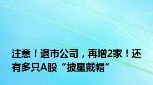 注意！退市公司，再增2家！还有多只A股“披星戴帽”