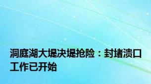 洞庭湖大堤决堤抢险：封堵溃口工作已开始