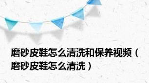 磨砂皮鞋怎么清洗和保养视频（磨砂皮鞋怎么清洗）