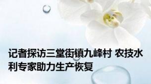 记者探访三堂街镇九峰村 农技水利专家助力生产恢复