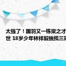 太强了！国羽又一栋梁之才横空出世 18岁少年林祥毅独揽三冠