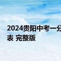 2024贵阳中考一分一段表 完整版