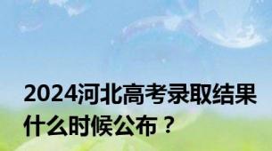 2024河北高考录取结果什么时候公布？