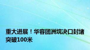 重大进展！华容团洲垸决口封堵突破100米