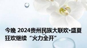 今晚 2024贵州民族大联欢·盛夏狂欢继续“火力全开”