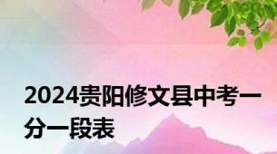 2024贵阳修文县中考一分一段表