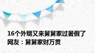 16个外甥又来舅舅家过暑假了 网友：舅舅家财万贯