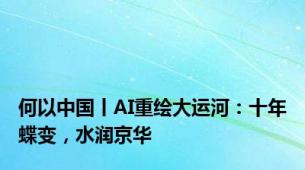 何以中国丨AI重绘大运河：十年蝶变，水润京华