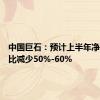 中国巨石：预计上半年净利润同比减少50%-60%