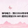 神马电力：预计2024年半年度净利润同比增加158.66%至182.26%