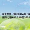 海大集团：预计2024年上半年净利润同比增长86.33%至100.06%