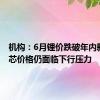 机构：6月锂价跌破年内新低 电芯价格仍面临下行压力