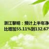 浙江黎明：预计上半年净利润同比增加55.11%到132.67%