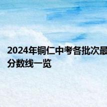 2024年铜仁中考各批次最低投档分数线一览