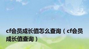 cf会员成长值怎么查询（cf会员成长值查询）