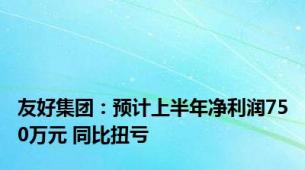 友好集团：预计上半年净利润750万元 同比扭亏