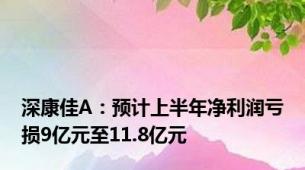 深康佳A：预计上半年净利润亏损9亿元至11.8亿元