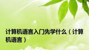 计算机语言入门先学什么（计算机语言）